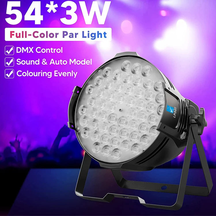 Super Lighting Big Dipper LP001 Party DMX512 Par Lighting 54 * 3W RGBW Voice Control Professional Stage Light Emitting Diode Light